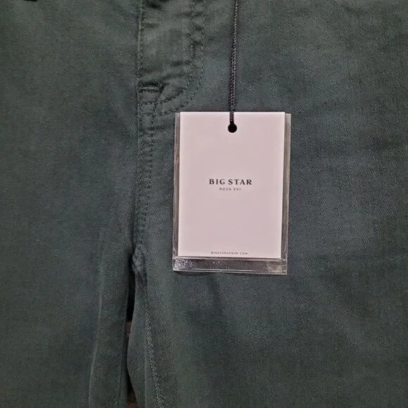 NEW Big Star Alex Skinny Jeans Size 25 Womens Dark Emerald Green Denim Mid Rise - Picture 16 of 16